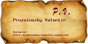Pruzsinszky Valentin névjegykártya